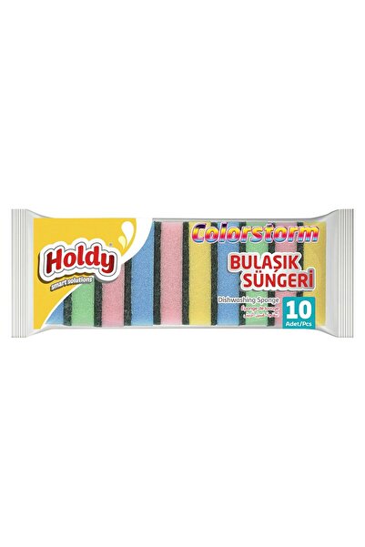 Holdy إسفنجة غسيل الأطباق كولورستورم 10 قطع