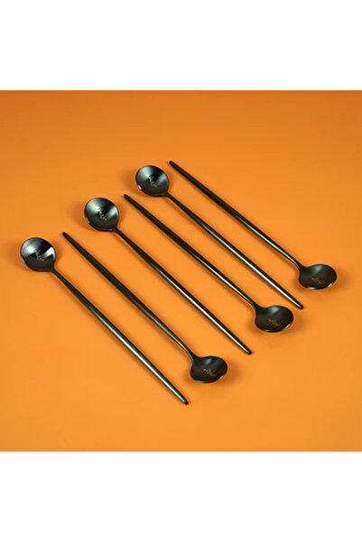 DIVA LADY Diva Lady Long Spoon Set in Black – 6 Luxurious Spoons with a Stylish Modern Design