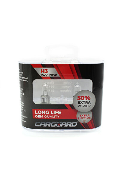 OEM Set de 2 becuri Halogen 24V - H3, 70W, +50% Intensitate - LONG LIFE - CAR...