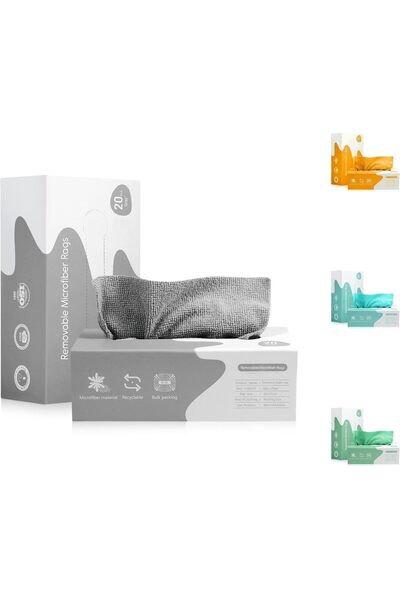 Generic Microfiber Cleaning Cloths in Box (2-Pack, 40 Pieces) - Reusable 20×20 cm Edge-Free Terry Towels (R