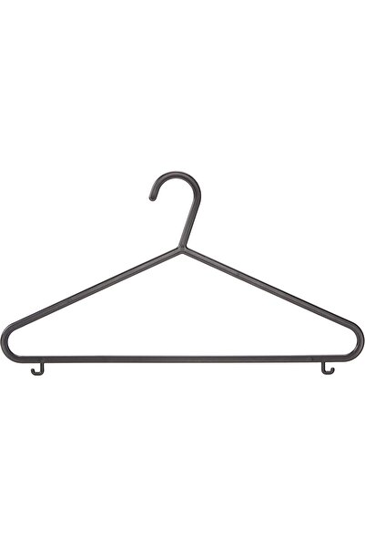 Generic Plastic Suit Hangers with Pant Bar and Clips, Black, 50-Pack