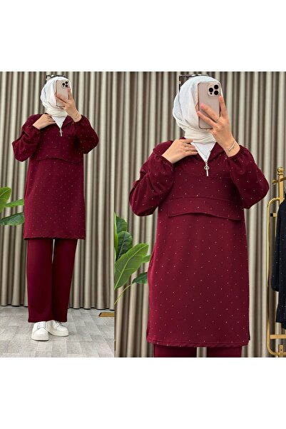 Azra Kapşonlu ışıltılı takım