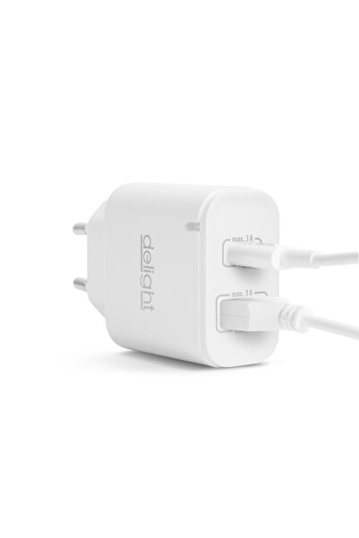 CED AUTO TRADE USB + Type-C PD20W fast charging power adapter - white