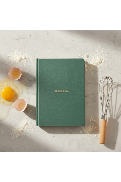 Fark Tanıtım Recipe Book – Hardcover Recipe Journal with 100+ Recipes, Measurement Chart, Note Space, and Chef's Questions