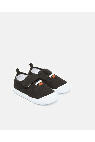 REDTAG Infant Boys Black Velcro Sneakers