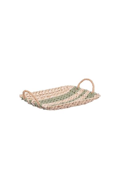 Bizzotto Heaving Green Woven Tray 30x20