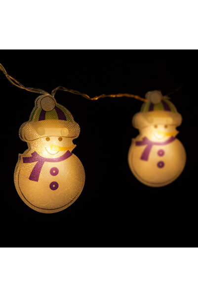 OEM Lumina cu LED - om de zapada - 10 LED - 1,35 metri - alb cald - 2 x AA