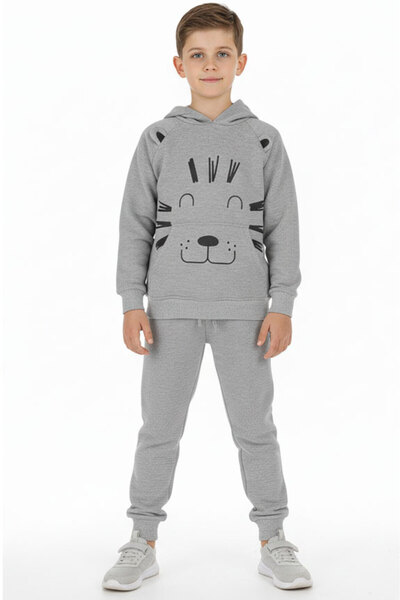 CRASSİ Erkek Çocuk Eşofman Takım Baskılı Kışlık Şardonlu