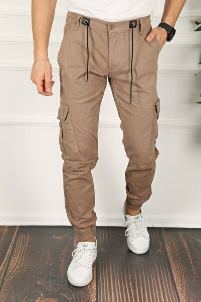 IMPOSING JNS Men's Pocket Cargo Trousers with Elastic Waist and Legs Slim Fit Stretch Fabric New Season