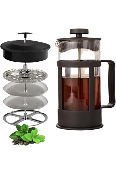 Generic 1 L French Press Coffee & Tea Maker with Stainless Steel Filter and Borosilicate Glass