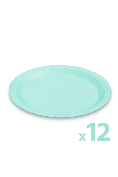 OEM Set farfurii albastre din hartie - 23 cm - 12 buc. /pachet