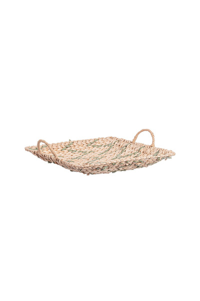 Bizzotto Heaving Woven Square Tray Green 34x34 -