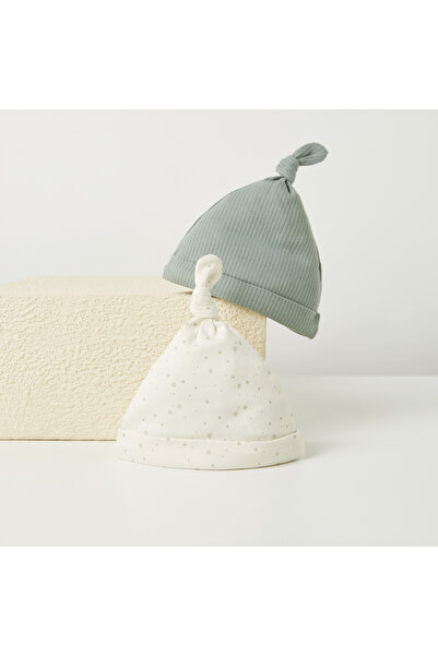 Juniors Assorted Beanie Cap with Knot Detail - Set of 2