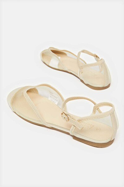 REDTAG Senior Girls Cream Strap Ballerina