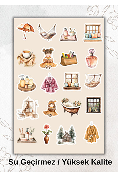 VORACRAFT Kız Neşesi Ferah, Bakım Sticker Ajanda Bullet Journal YRM085