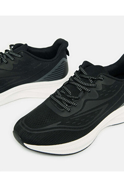 REDTAG Men Black Material Block Sneakers