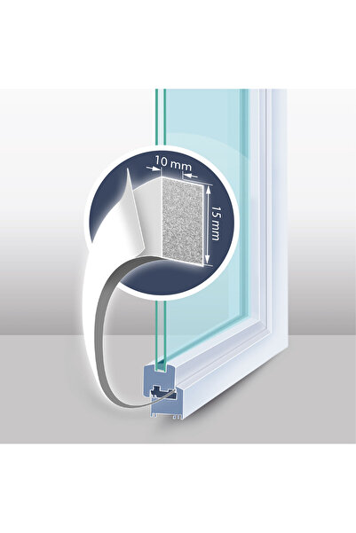 CED AUTO TRADE Delight - Self-adhesive sealing profile for windows and doors, 5 m - white, 15 mm