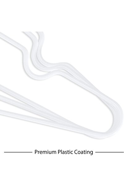 House Day Metal & Plastic Space-Saving Non-Slip Heavy-Duty Hangers, 20-Pack (White)