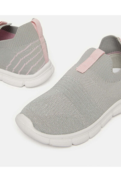 REDTAG Girls Grey Fkyknit Slip-On