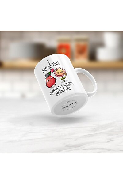 NASAQ 4th Anniversary Gift Mug for Men & Women - "4 Years Together" 11oz Ceramic - Stuff4