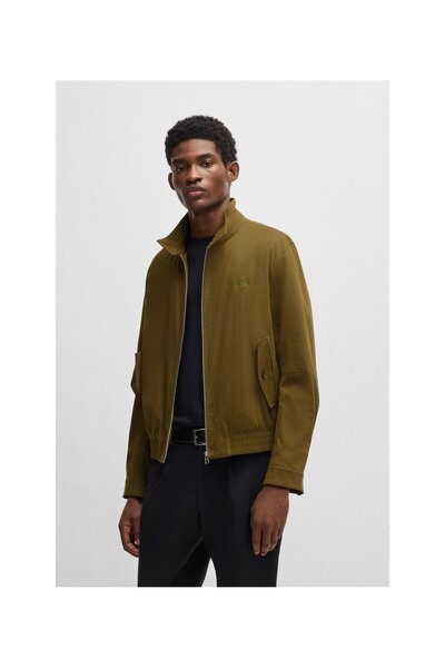 BOSS Double B monogramlı pamuk karışımlı ceket