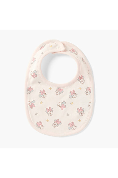Disney Minnie Mouse Print Bib with Button Closure - Set of 2