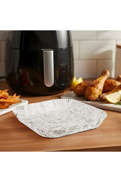 Alista Home Baking Paper for Air Fryer - Patterned, Square, 20 x 20 cm - 50 P...