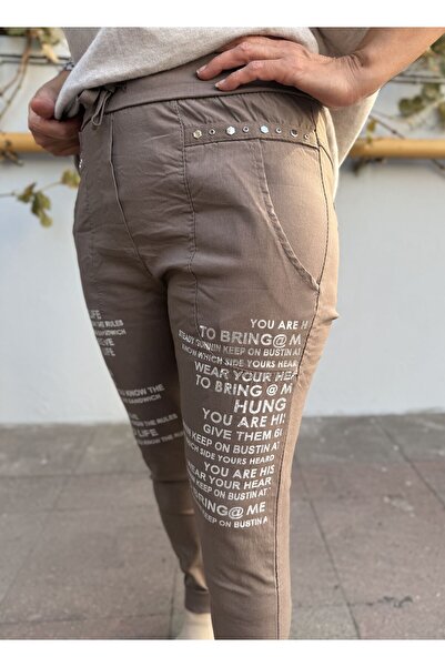 DenizEge Italian Written Trousers Mink