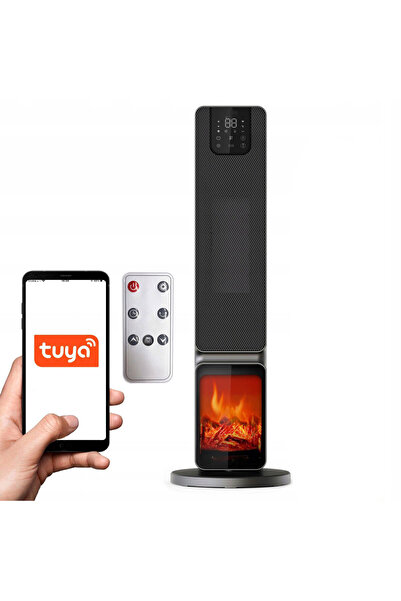 SERSIMO Șemineu electric, 2000W, 2 trepte, cu termostat și telecomandă, temporizator, afișaj LED, WiFi