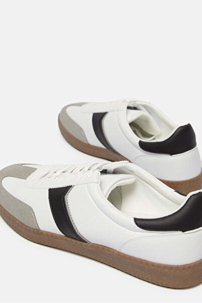 REDTAG Men White Material Block Sneakers