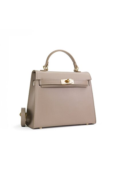 Posete Fagaras Thea Slim Mini Leather Purse - Cream, 1 Compartment, 1 Pocket, Adjustable Strap max 122 cm
