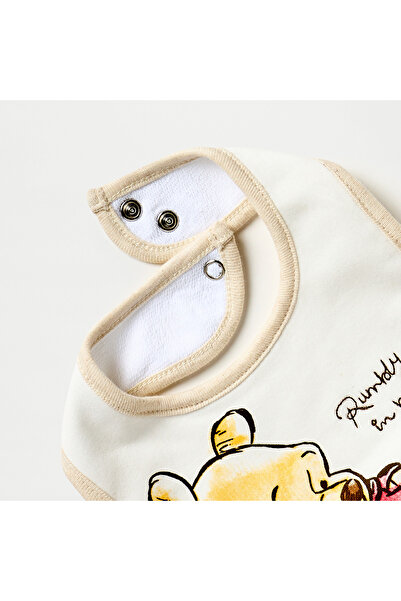 Disney Winnie The Pooh Print Bib with Snap Button Closure