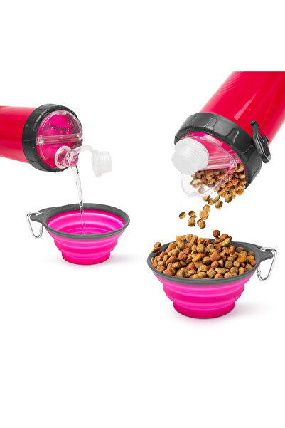 CED AUTO TRADE Pet feeding bowl + food container - pink