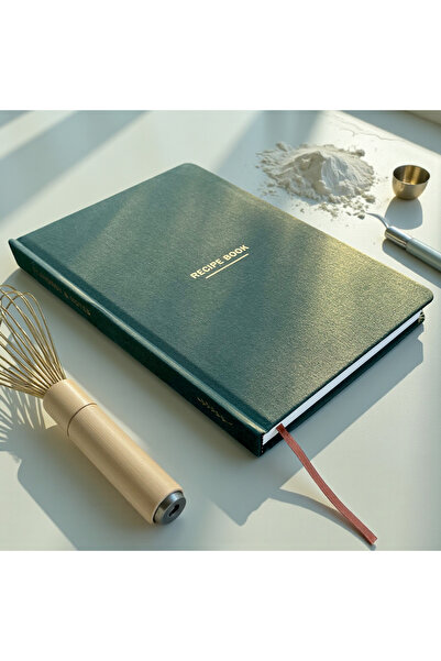 Fark Tanıtım Recipe Book – Hardcover Recipe Journal with 100+ Recipes, Measurement Chart, Note Space, and Chef's Questions