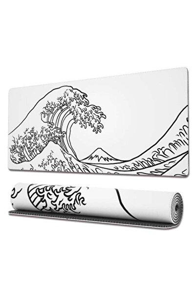 Generic Extended XL Gaming Mouse Pad — White Wave, 31.5 x 11.8 in