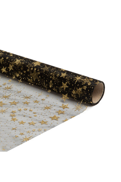 CED AUTO TRADE Christmas placemat - black / gold - 180 x 28 cm