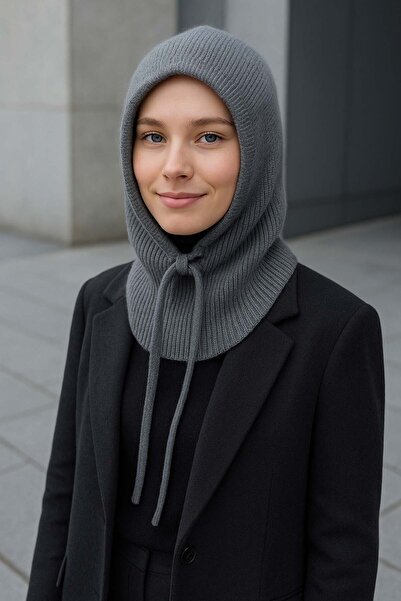REMSA Women's Knitted Balaclava Hat RKŞBYN-05 Anthracite
