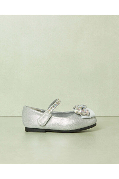 REDTAG Infant Girls Silver Embellished Ballerina