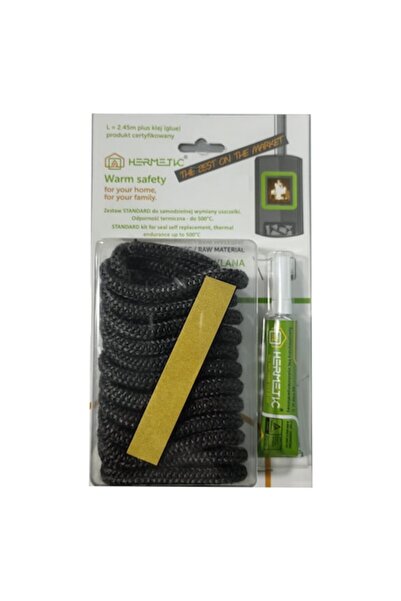 HERMETIC Sealing kit for fireplace or stove doors, 10 mm x 2.45 m, 500°C