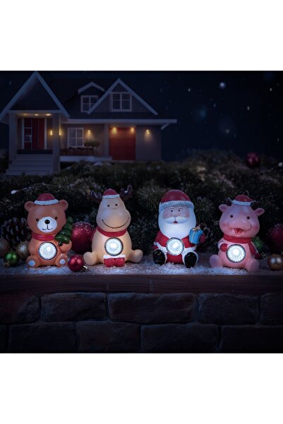 Alista Home Decoratiune solara de Craciun – LED alb rece – 4 modele – 6 x 5 x...