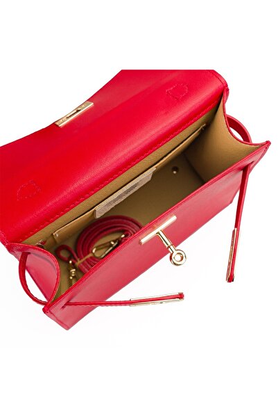 Posete Fagaras Thea Slim Leather Purse - Cream, 1 Compartment, 1 Pocket, Adjustable Strap max 123 cm