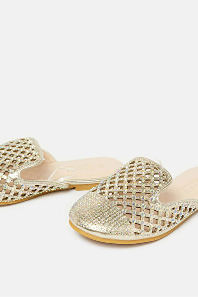REDTAG Girls Gold Embellished Mule