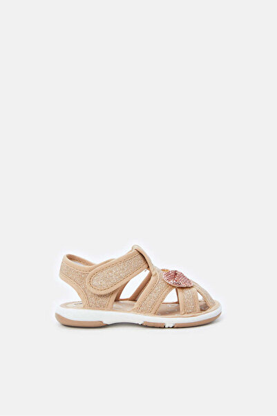 REDTAG Infant Girls Gold Glitter Embellished Sandals