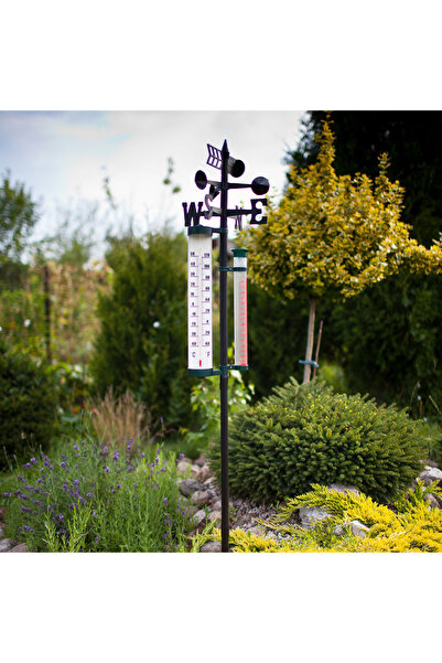 CED AUTO TRADE Garden weather station - thermometer, rain gauge, anemometer - 145 cm