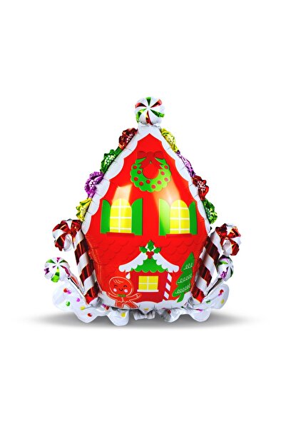 Alista Home Balon de Craciun - folie aluminiu - casuta turta dulce - 67 x 71 cm