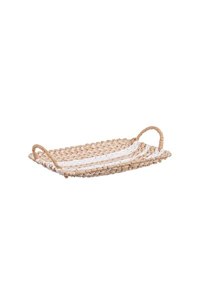 Bizzotto Heaving Woven White Tray 30x20