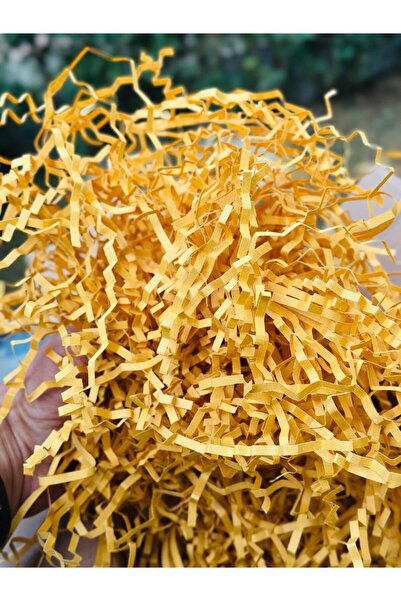 Orbak Kağıt ورق مموج متعرج أصفر الخردل - زينة وحشو لعلب الهدايا 500 جرام