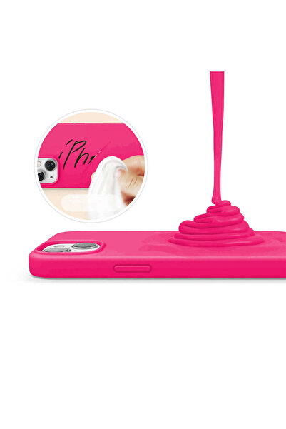 Casey Studios Husa Soft Silicone iPhone 13, Microfibra in Interior, de Protectie, Slim, Fuchsia