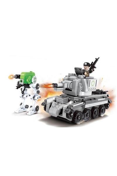 hak-iş oyuncak مجموعة معركة الدبابات والروبوتات العسكرية المتقدمة، لعبة مكعبات البناء المكونة من 330 قطعة