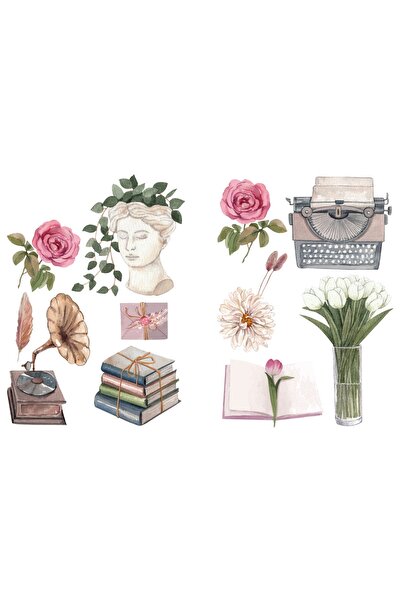 4Decor Autocolant decorativ de perete - Vintage, 2 bucăți, 70 x 50 cm